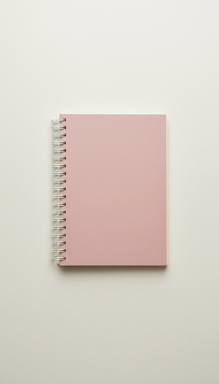 Carnet spirale rose pétale