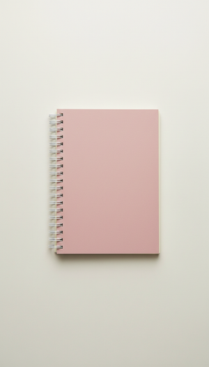 Carnet spirale rose pétale