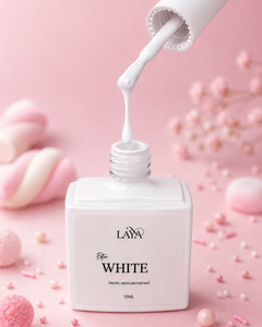 Vernis semi-permanent Extra White LAYA blanc intense pour ongles